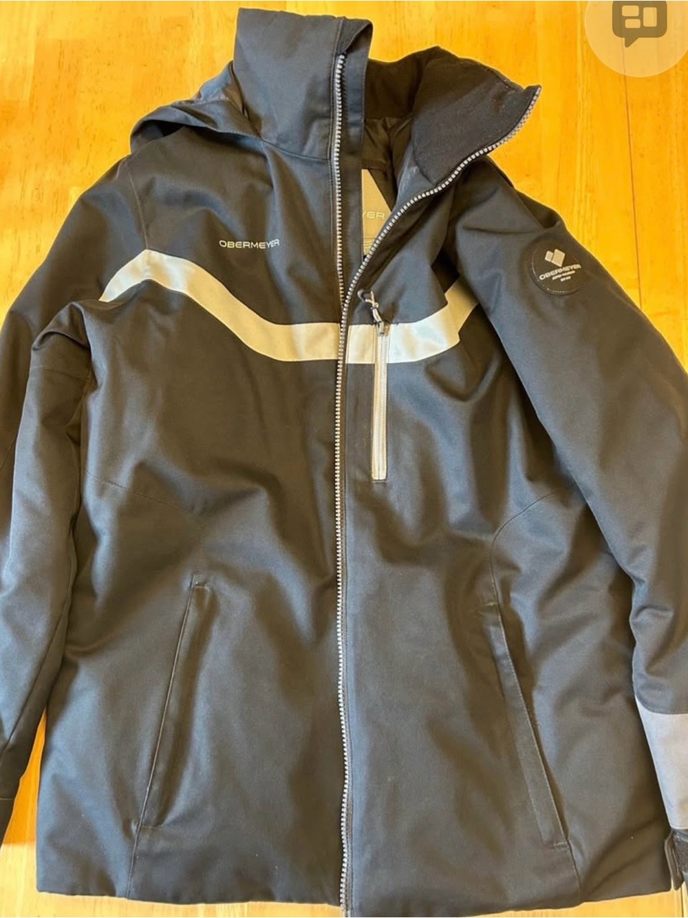 Obermeyer Teen size(18) Black Jacket with Reflective Stripe